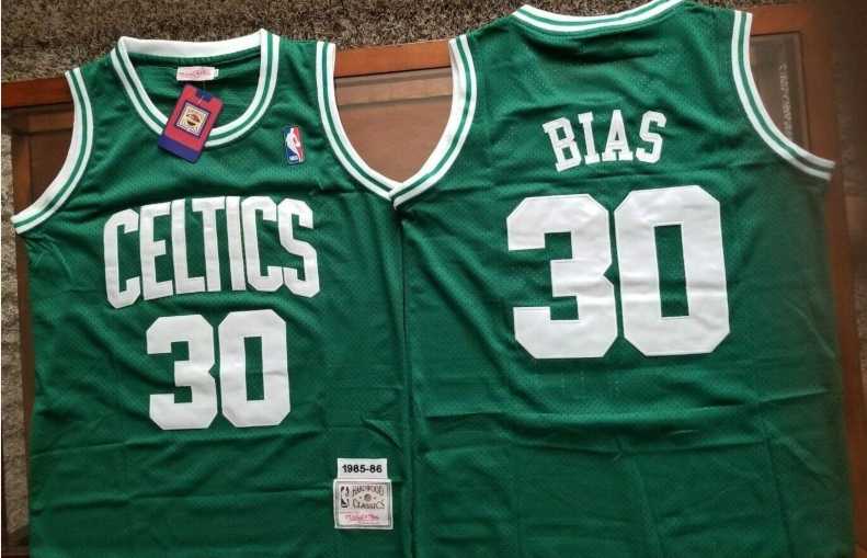 Men%27s Boston Celtics #30 Len Bias Green Swingman Throwback Jersey